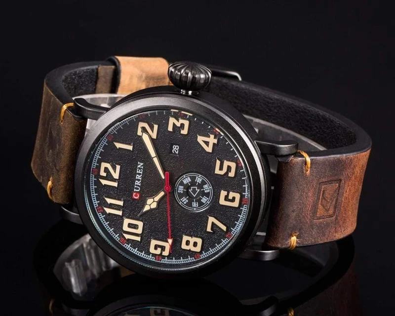 Herrenuhren Top-marke Luxus herren Quarzuhr Wasserdicht Sport Militäruhren Männer Leder relogio masculino