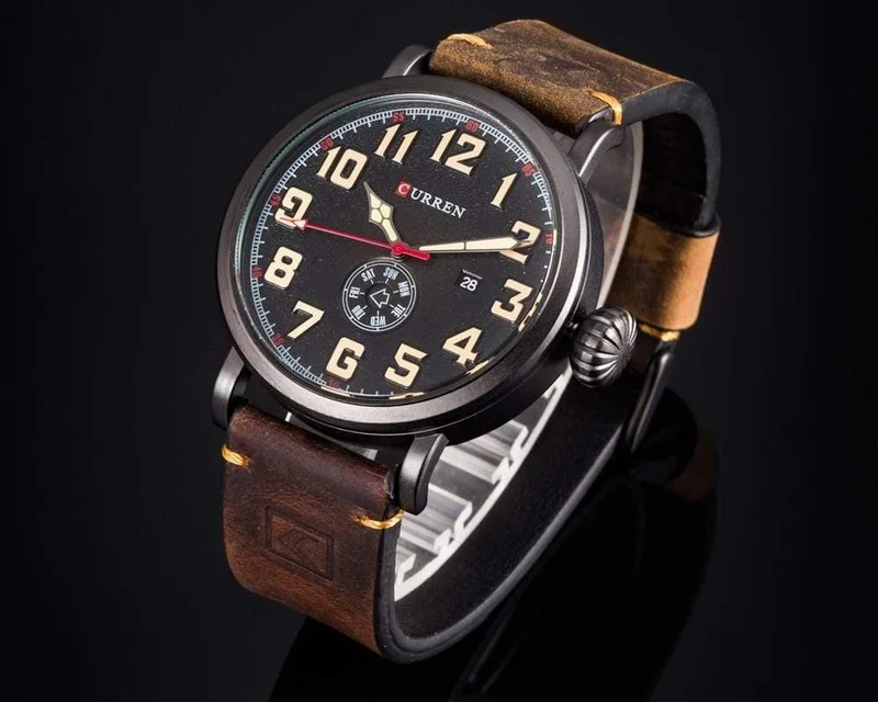 Herrenuhren Top-marke Luxus herren Quarzuhr Wasserdicht Sport Militäruhren Männer Leder relogio masculino