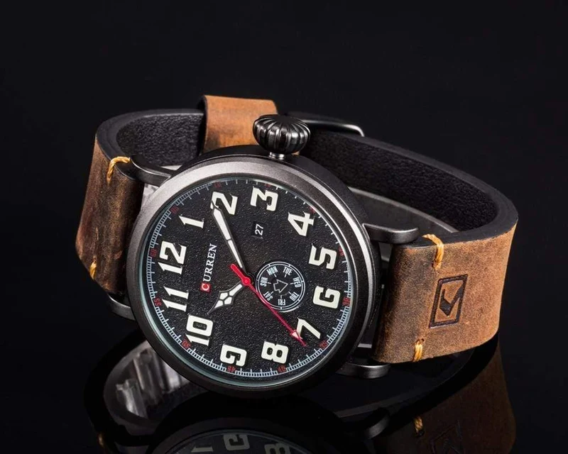 Herrenuhren Top-marke Luxus herren Quarzuhr Wasserdicht Sport Militäruhren Männer Leder relogio masculino
