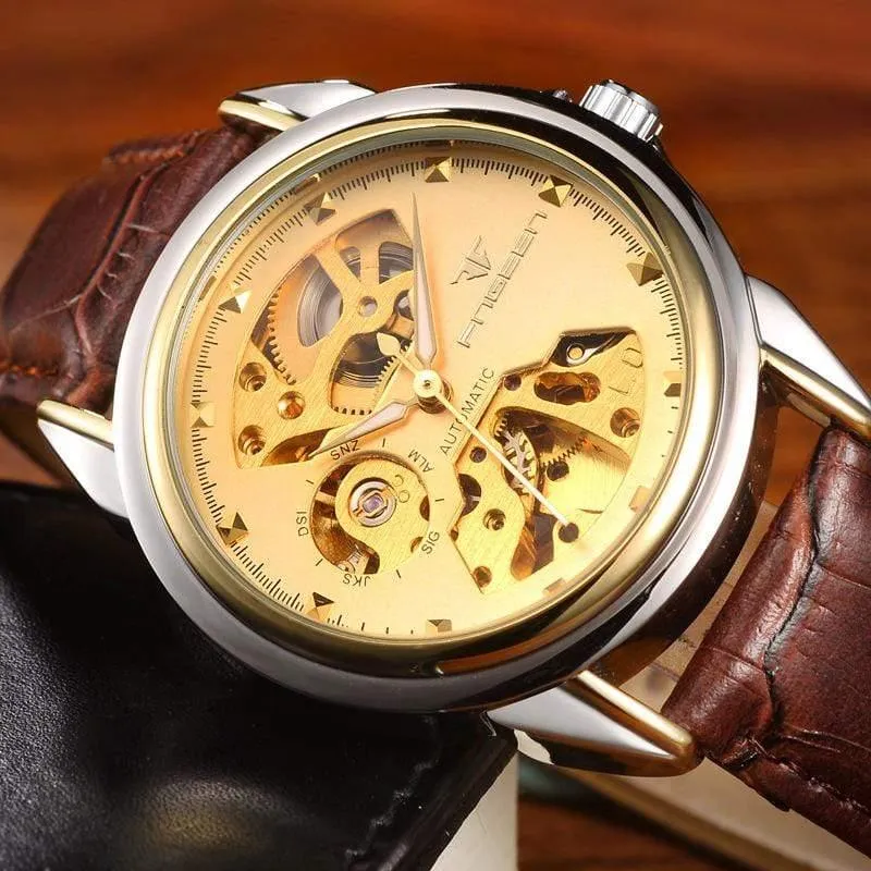 Skelett-Armbanduhr für Damen, Horloge, 30 m, wasserdicht, Stahl, Automatikuhr für Herren, Uhrenliebhaber