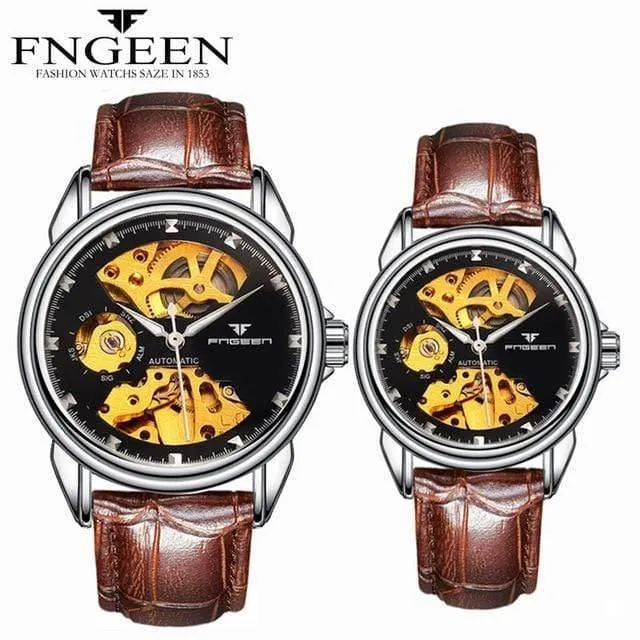 Skelett-Armbanduhr für Damen, Horloge, 30 m, wasserdicht, Stahl, Automatikuhr für Herren, Uhrenliebhaber