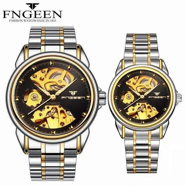 Skelett-Armbanduhr für Damen, Horloge, 30 m, wasserdicht, Stahl, Automatikuhr für Herren, Uhrenliebhaber