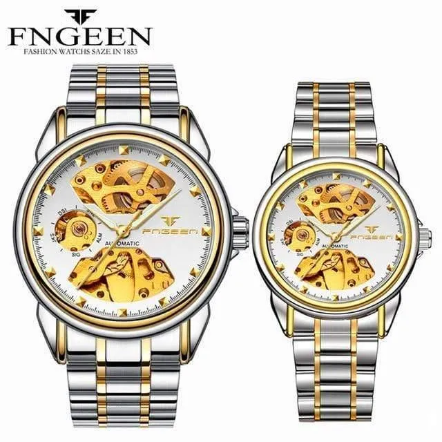 Skelett-Armbanduhr für Damen, Horloge, 30 m, wasserdicht, Stahl, Automatikuhr für Herren, Uhrenliebhaber