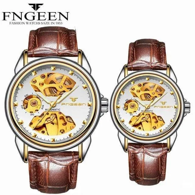 Skelett-Armbanduhr für Damen, Horloge, 30 m, wasserdicht, Stahl, Automatikuhr für Herren, Uhrenliebhaber