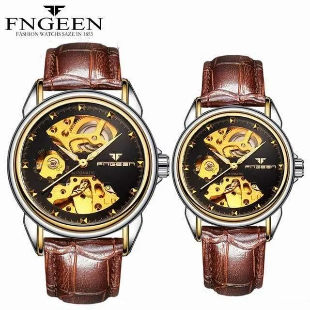 Skelett-Armbanduhr für Damen, Horloge, 30 m, wasserdicht, Stahl, Automatikuhr für Herren, Uhrenliebhaber
