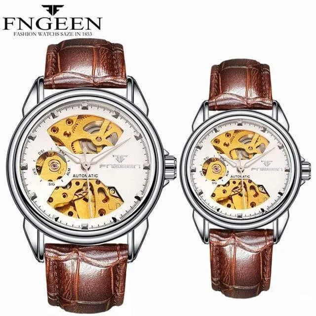 Skelett-Armbanduhr für Damen, Horloge, 30 m, wasserdicht, Stahl, Automatikuhr für Herren, Uhrenliebhaber