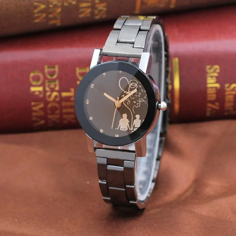 Paar Stilvolle Turm Glas Stahl Band Quarz liebhaber Uhr Uhren Luxus Berühmte Männliche Uhr Quarzuhr Handgelenk