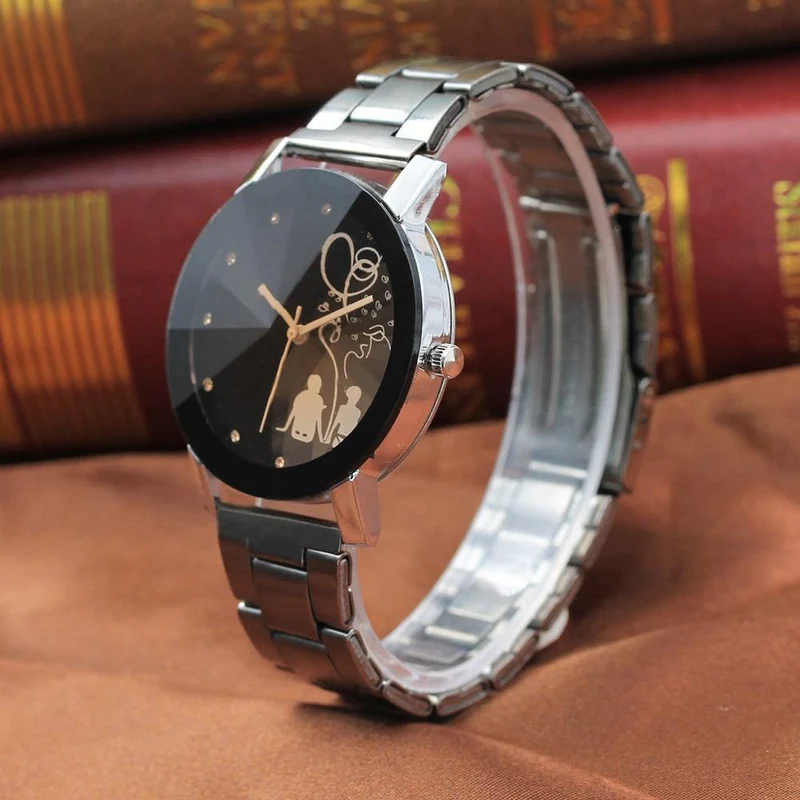 Paar Stilvolle Turm Glas Stahl Band Quarz liebhaber Uhr Uhren Luxus Berühmte Männliche Uhr Quarzuhr Handgelenk
