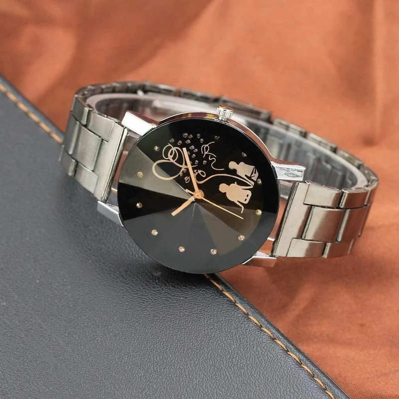 Paar Stilvolle Turm Glas Stahl Band Quarz liebhaber Uhr Uhren Luxus Berühmte Männliche Uhr Quarzuhr Handgelenk
