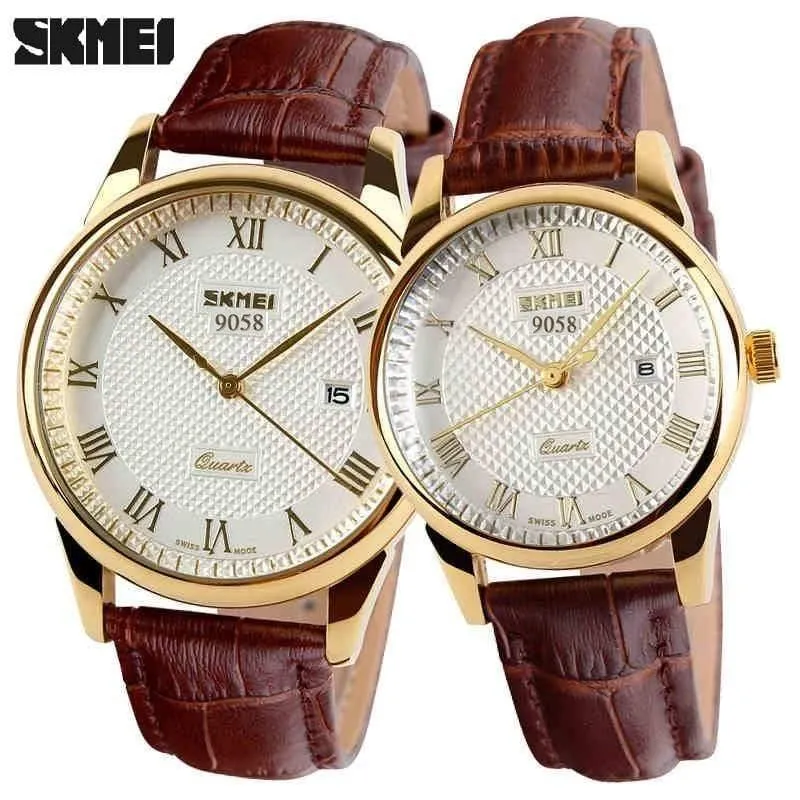 Uhren Männer Quarz Business Mode lässig Uhr voller Stahl Datum Frauen Liebhaber Paar 30m wasserdichte Armbanduhren