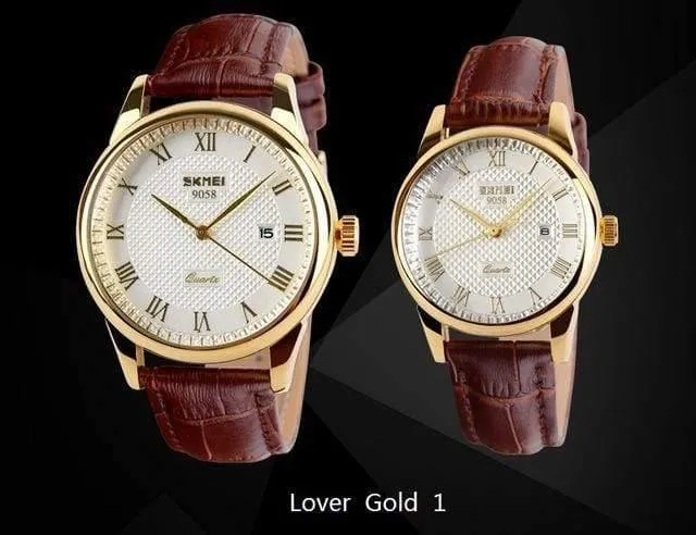Uhren Männer Quarz Business Mode lässig Uhr voller Stahl Datum Frauen Liebhaber Paar 30m wasserdichte Armbanduhren