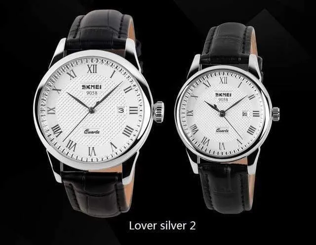 Uhren Männer Quarz Business Mode lässig Uhr voller Stahl Datum Frauen Liebhaber Paar 30m wasserdichte Armbanduhren