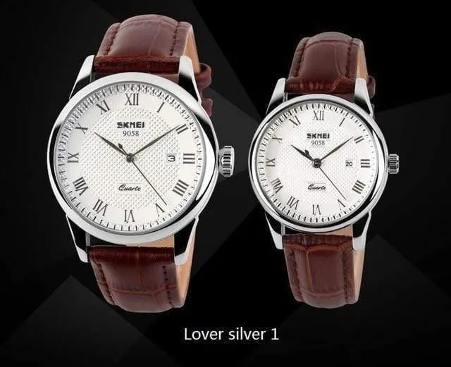 Uhren Männer Quarz Business Mode lässig Uhr voller Stahl Datum Frauen Liebhaber Paar 30m wasserdichte Armbanduhren