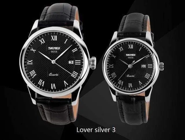 Uhren Männer Quarz Business Mode lässig Uhr voller Stahl Datum Frauen Liebhaber Paar 30m wasserdichte Armbanduhren