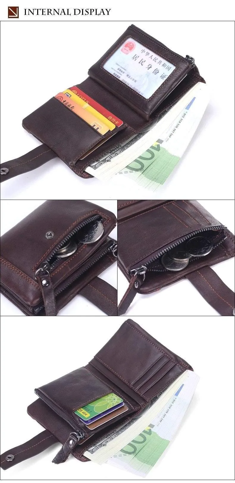 Echtes Leder Männer Geldbörsen Casual Zipper Geldbörse Mit Karte Halter Marke Rindsleder Lange Brieftasche Kupplung Für Männer