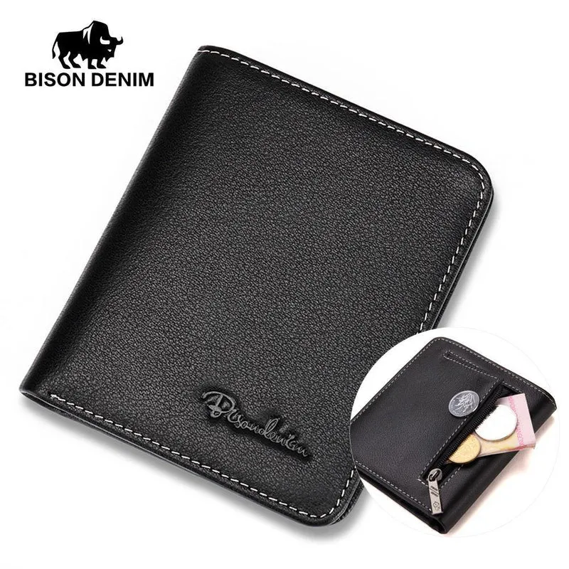 Herren Geldbörsen Schwarz Echtes Leder Geldbörse Für Männer Visitenkartenhalter Herrenbrieftasche Mini N4429