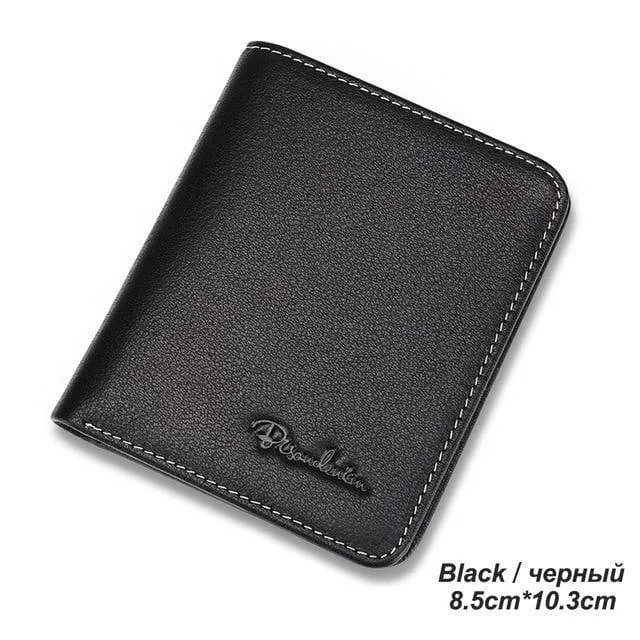 Herren Geldbörsen Schwarz Echtes Leder Geldbörse Für Männer Visitenkartenhalter Herrenbrieftasche Mini N4429