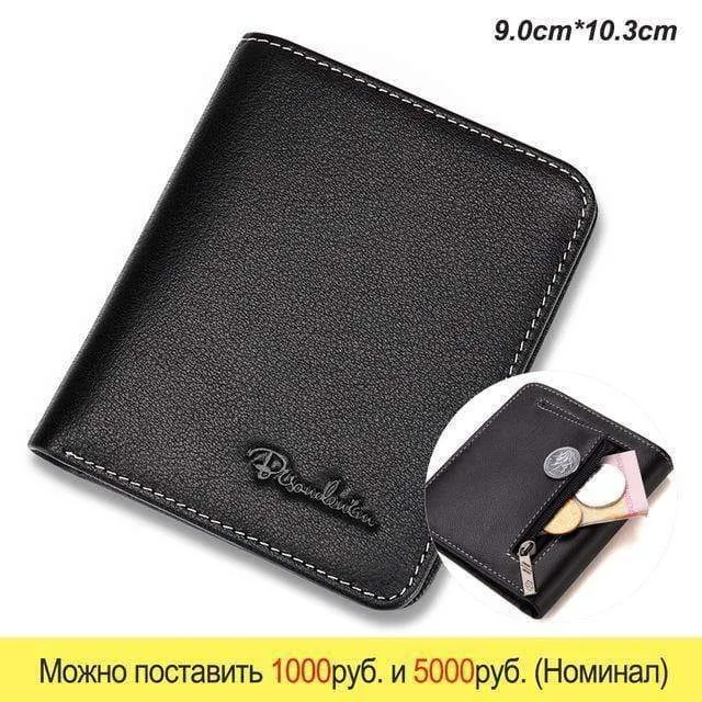 Herren Geldbörsen Schwarz Echtes Leder Geldbörse Für Männer Visitenkartenhalter Herrenbrieftasche Mini N4429