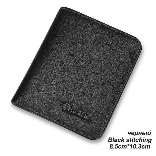 Herren Geldbörsen Schwarz Echtes Leder Geldbörse Für Männer Visitenkartenhalter Herrenbrieftasche Mini N4429