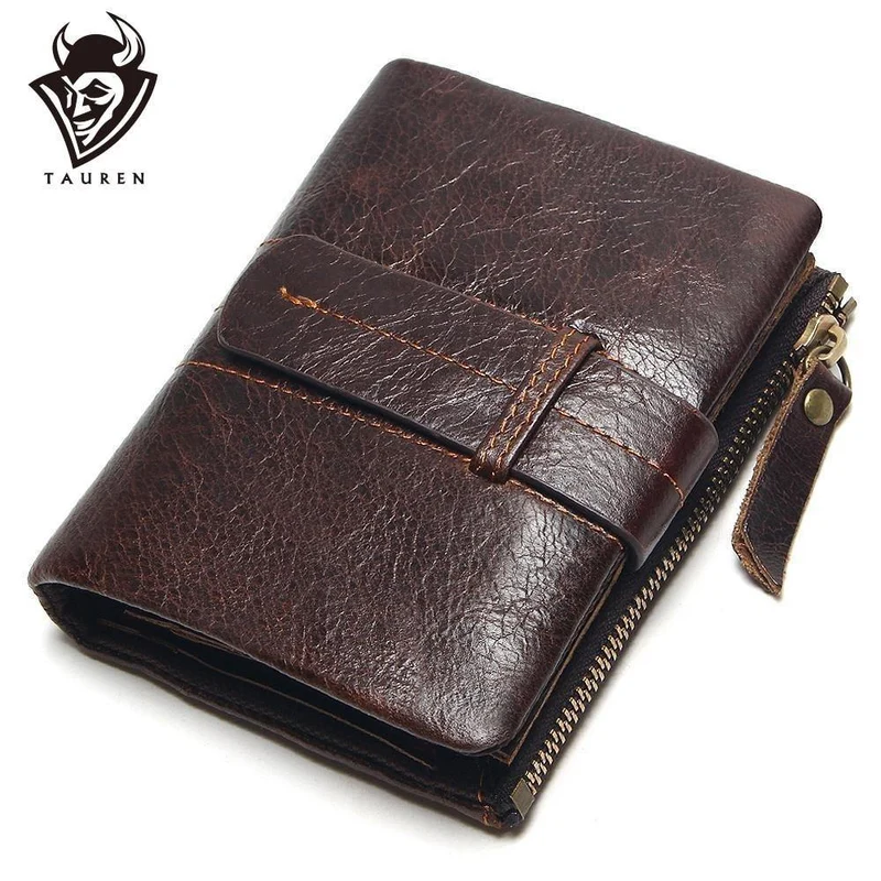 Vintage Casual 100% echtes echtes Leder Öl Rindsleder Männer Mini Brieftaschen Halter Geldbörse Taschen Kleine Männer Brieftasche Geldbörse