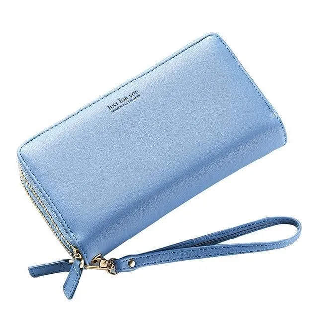 Doppel-Reißverschluss Armband Lange Clutch Geldbörsen für Frauen Große Kapazität Kartenhalter Geldbörse Handytasche Geldbörse Weiblich