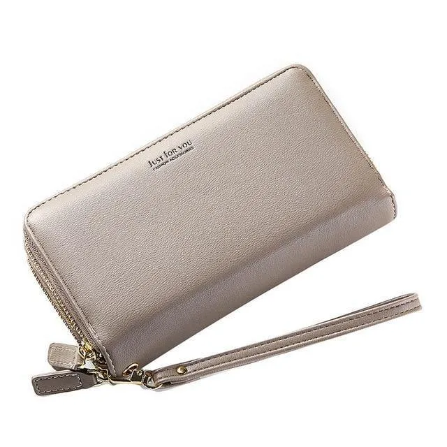 Doppel-Reißverschluss Armband Lange Clutch Geldbörsen für Frauen Große Kapazität Kartenhalter Geldbörse Handytasche Geldbörse Weiblich