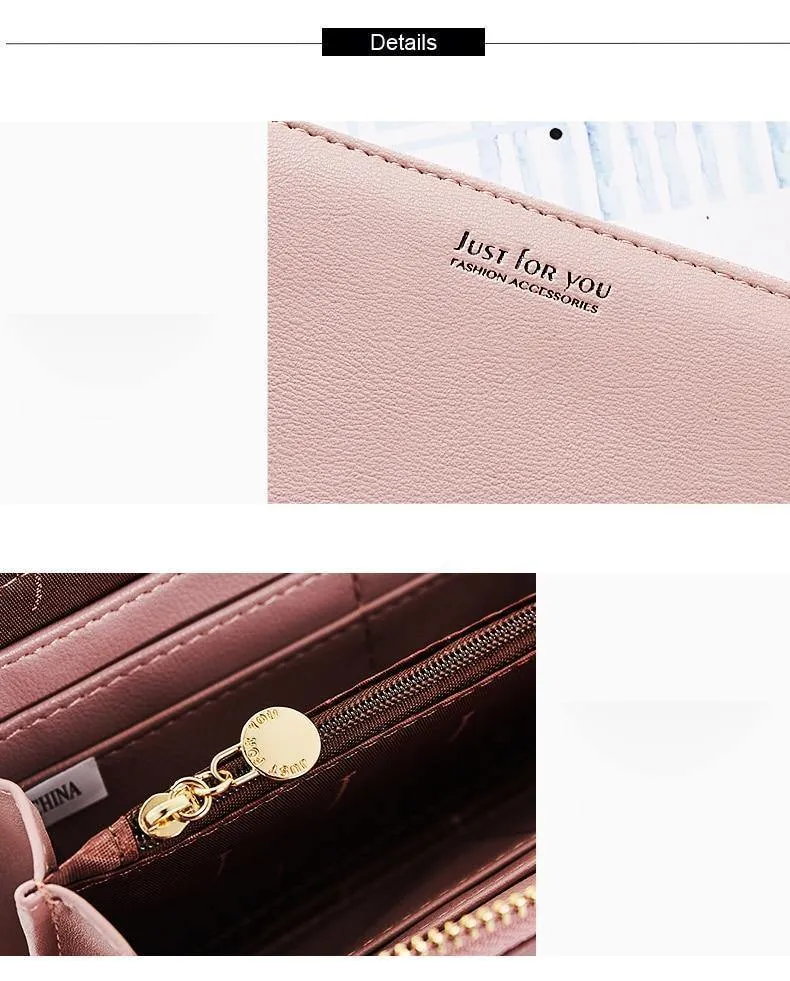 Doppel-Reißverschluss Armband Lange Clutch Geldbörsen für Frauen Große Kapazität Kartenhalter Geldbörse Handytasche Geldbörse Weiblich