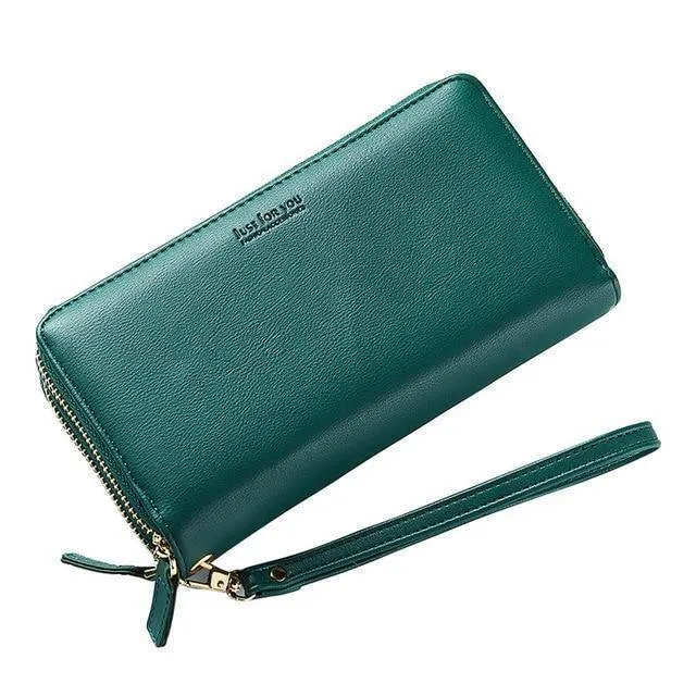 Doppel-Reißverschluss Armband Lange Clutch Geldbörsen für Frauen Große Kapazität Kartenhalter Geldbörse Handytasche Geldbörse Weiblich
