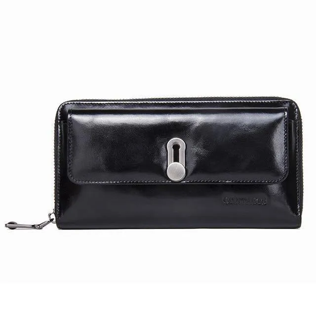 Echtes Leder Clutches Damen Tasche Geldbörse Handtasche Passhülle Lange Geldbörsen Mode Kartenhalter Brieftasche