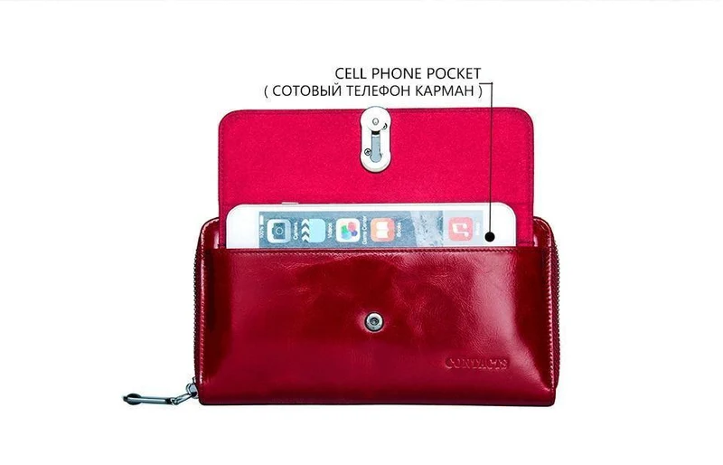 Echtes Leder Clutches Damen Tasche Geldbörse Handtasche Passhülle Lange Geldbörsen Mode Kartenhalter Brieftasche