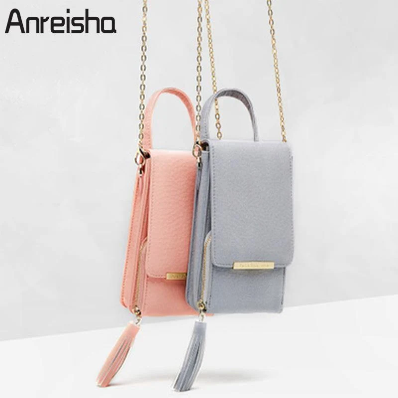Frauen Brieftasche Hohe Qualität Leder Karte Halter Weibliche Schulter Geld Telefon Geldbörsen Mode Kette Kleine Geldbörse Taschen
