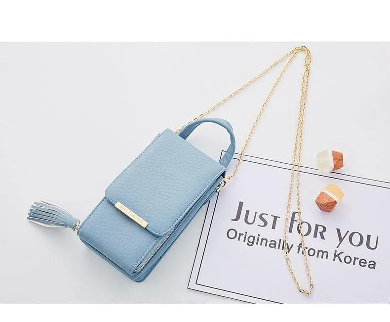 Frauen Brieftasche Hohe Qualität Leder Karte Halter Weibliche Schulter Geld Telefon Geldbörsen Mode Kette Kleine Geldbörse Taschen