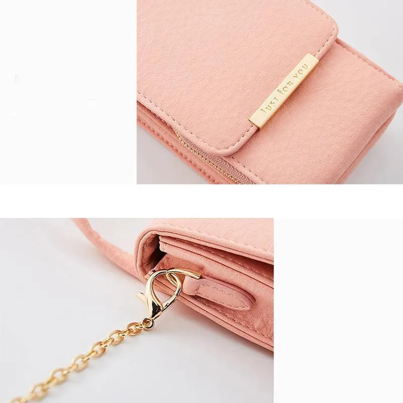 Frauen Brieftasche Hohe Qualität Leder Karte Halter Weibliche Schulter Geld Telefon Geldbörsen Mode Kette Kleine Geldbörse Taschen