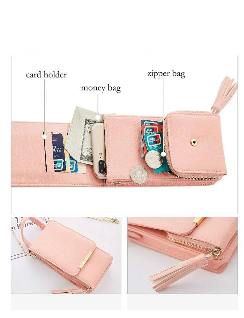 Frauen Brieftasche Hohe Qualität Leder Karte Halter Weibliche Schulter Geld Telefon Geldbörsen Mode Kette Kleine Geldbörse Taschen