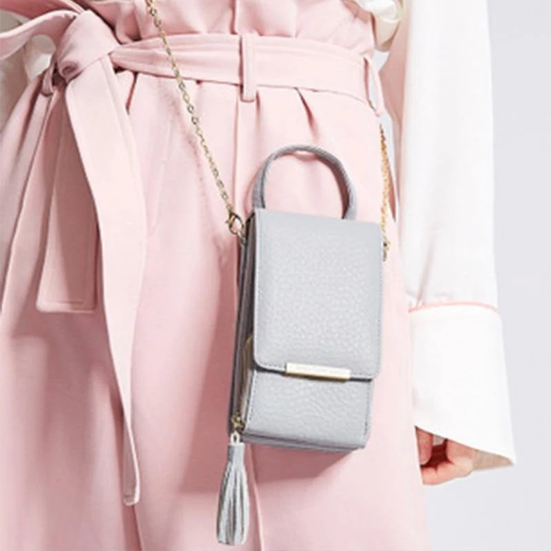 Frauen Brieftasche Hohe Qualität Leder Karte Halter Weibliche Schulter Geld Telefon Geldbörsen Mode Kette Kleine Geldbörse Taschen