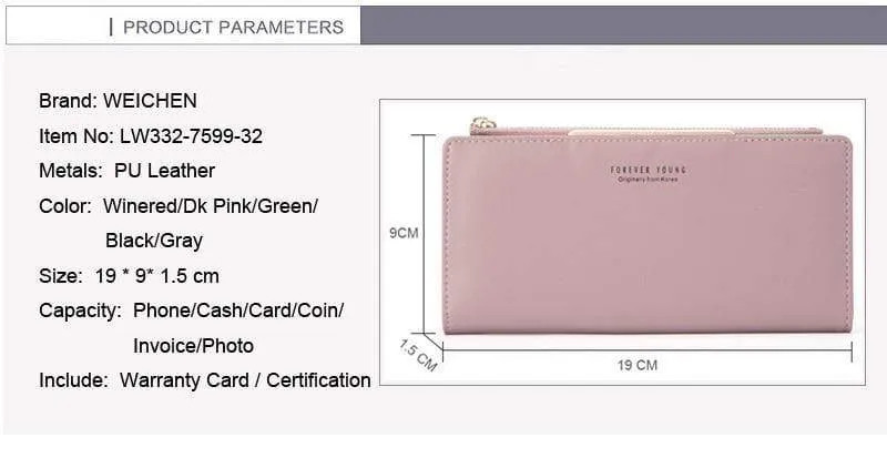 Frauen Brieftasche Zipper Münze & Handy Tasche Weibliche Brieftasche Karte Halter Damen Rote Kupplung Geldbörse Hohe Qualität
