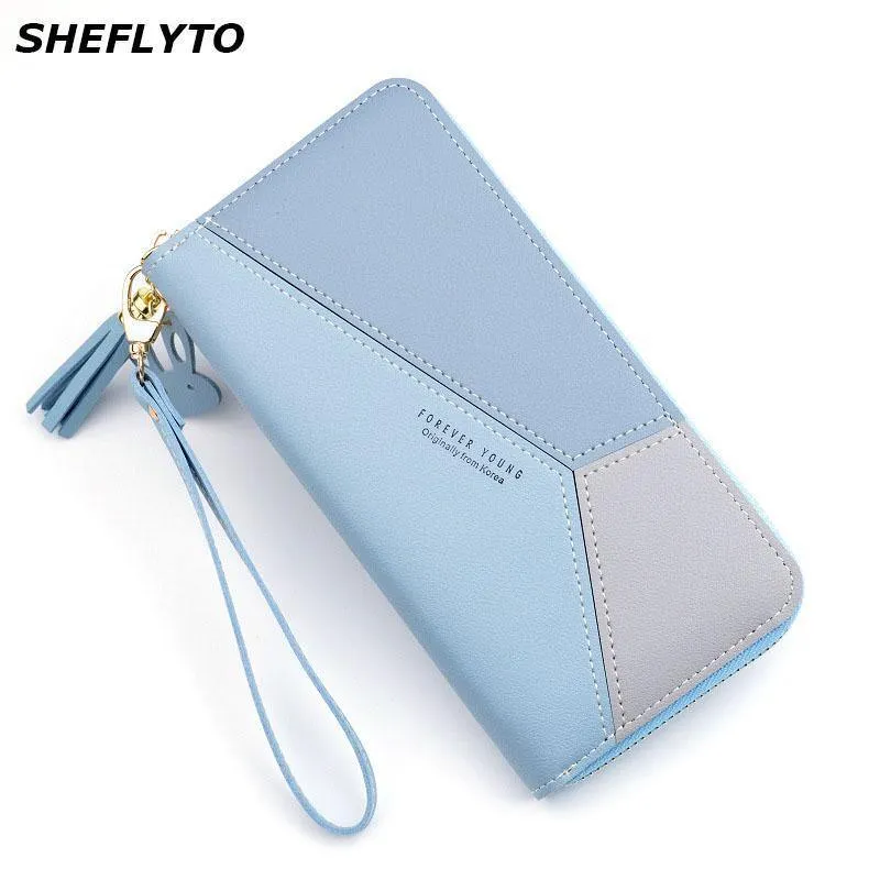 Ledergeldbörsen für Damen, langer Reißverschluss, Münzgeldbörsen, Quasten-Design, Clutch, Geldbörsen für Damen, Geldbeutel, Kreditkartenhalter