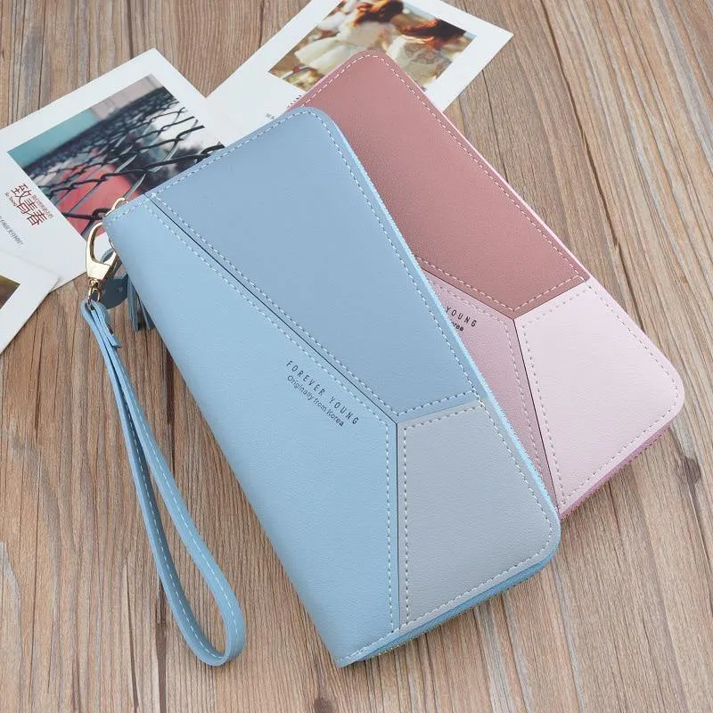 Ledergeldbörsen für Damen, langer Reißverschluss, Münzgeldbörsen, Quasten-Design, Clutch, Geldbörsen für Damen, Geldbeutel, Kreditkartenhalter