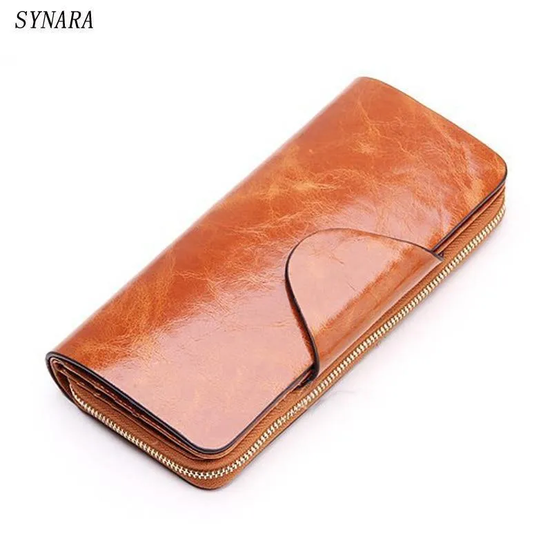 Weibliche Geldbörsen, Reißverschluss, echtes Leder, langes Design, Liebhaber, Herren/Damen, Geldbörsen, Handy-Clutch