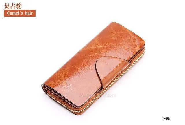 Weibliche Geldbörsen, Reißverschluss, echtes Leder, langes Design, Liebhaber, Herren/Damen, Geldbörsen, Handy-Clutch