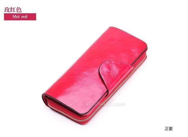 Weibliche Geldbörsen, Reißverschluss, echtes Leder, langes Design, Liebhaber, Herren/Damen, Geldbörsen, Handy-Clutch
