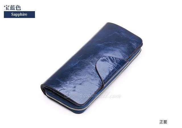 Weibliche Geldbörsen, Reißverschluss, echtes Leder, langes Design, Liebhaber, Herren/Damen, Geldbörsen, Handy-Clutch