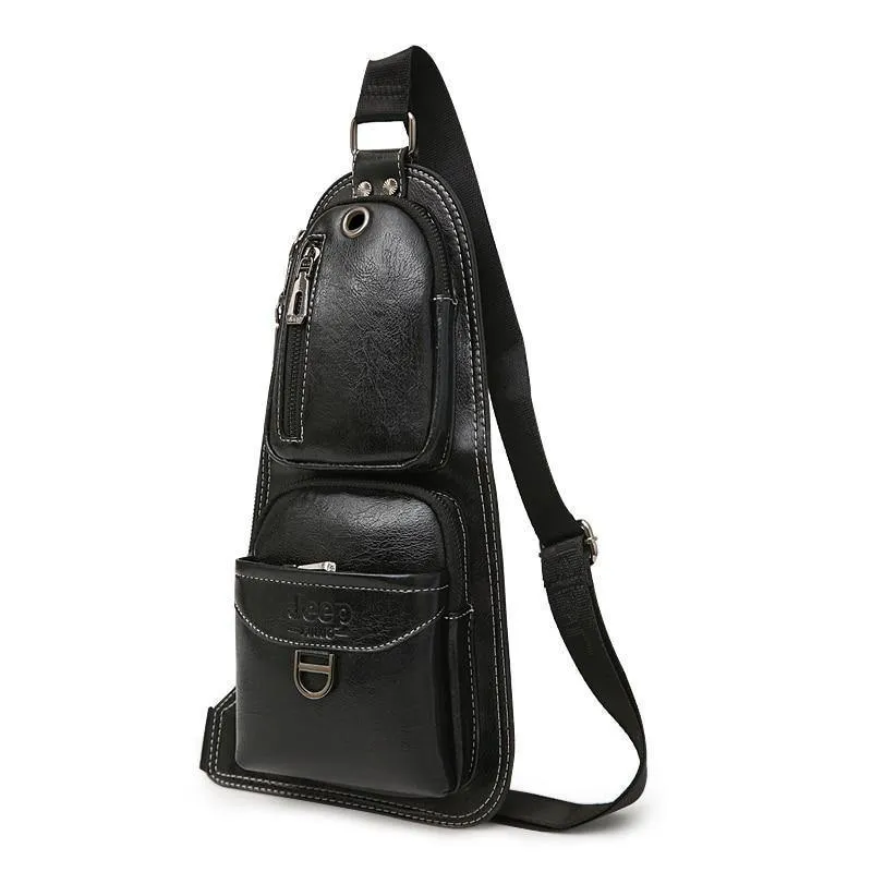 Männer Messenger Bags Neue Heiße Umhängetasche Umhängetasche Berühmte Marke Mann Leder Sling Brust Tasche Mode Lässig 6196
