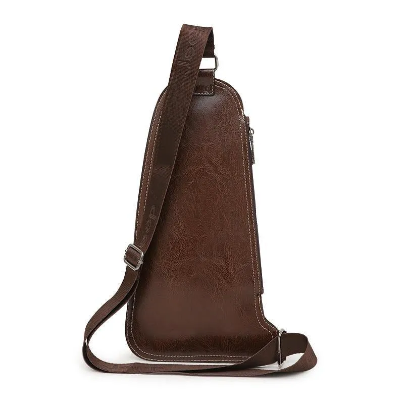 Männer Messenger Bags Neue Heiße Umhängetasche Umhängetasche Berühmte Marke Mann Leder Sling Brust Tasche Mode Lässig 6196