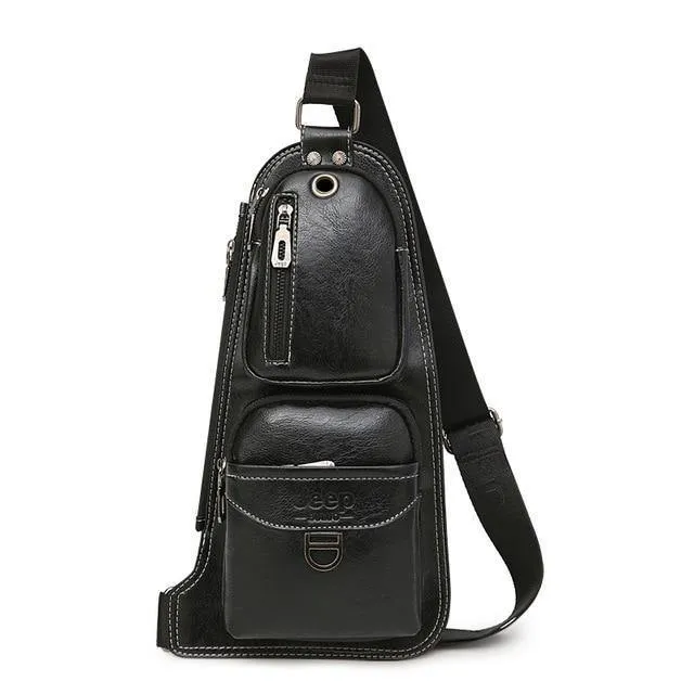 Männer Messenger Bags Neue Heiße Umhängetasche Umhängetasche Berühmte Marke Mann Leder Sling Brust Tasche Mode Lässig 6196
