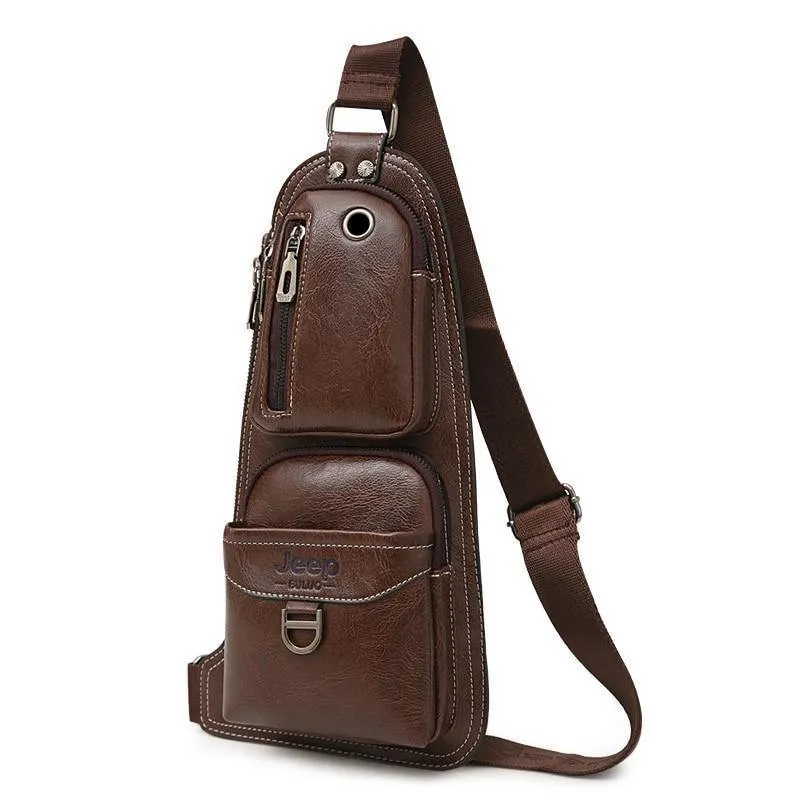 Männer Messenger Bags Neue Heiße Umhängetasche Umhängetasche Berühmte Marke Mann Leder Sling Brust Tasche Mode Lässig 6196