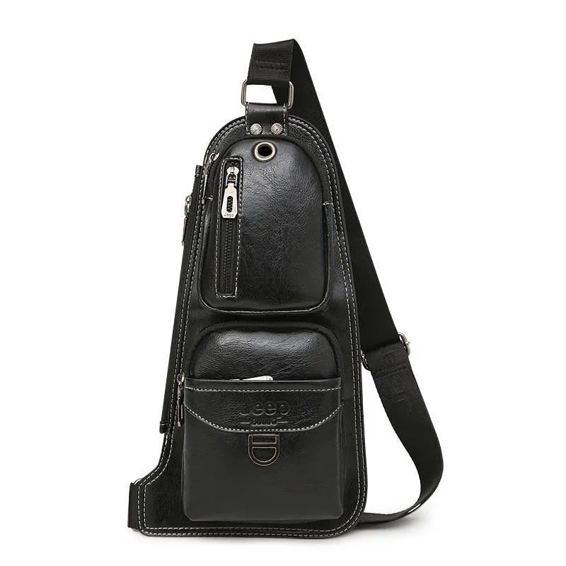 Männer Messenger Bags Neue Heiße Umhängetasche Umhängetasche Berühmte Marke Mann Leder Sling Brust Tasche Mode Lässig 6196