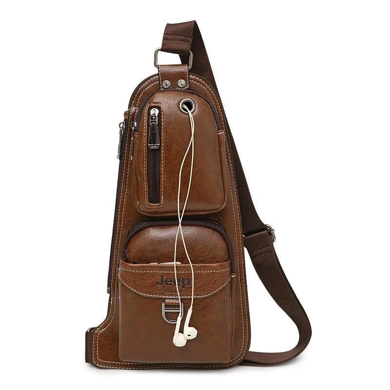 Männer Messenger Bags Neue Heiße Umhängetasche Umhängetasche Berühmte Marke Mann Leder Sling Brust Tasche Mode Lässig 6196