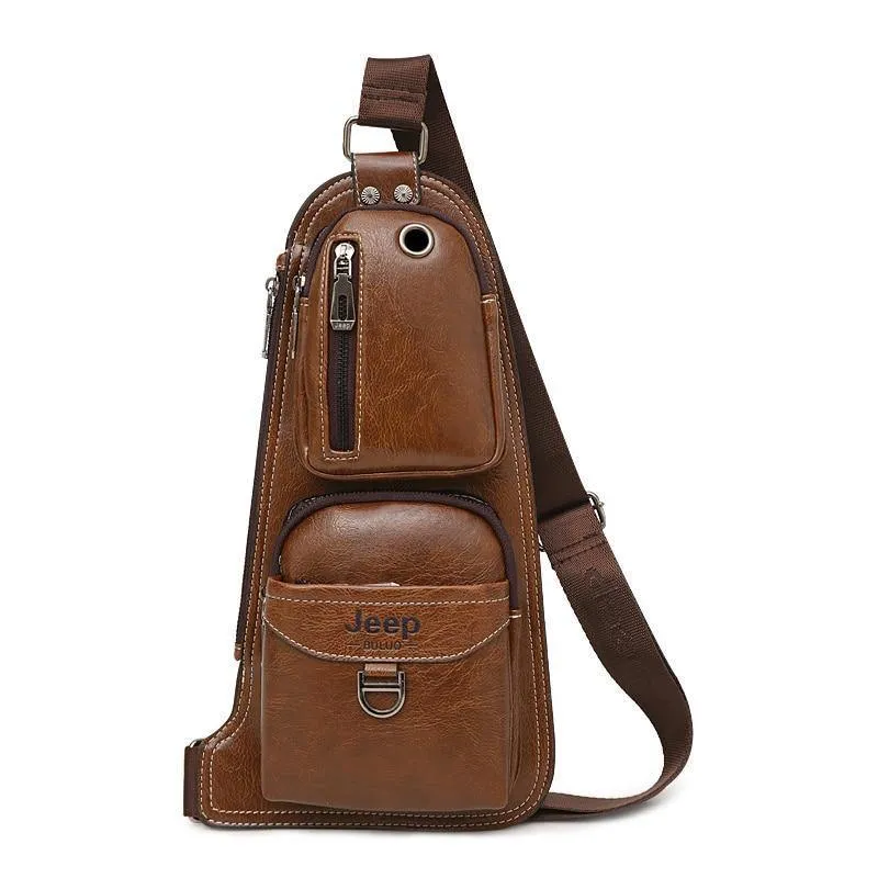 Männer Messenger Bags Neue Heiße Umhängetasche Umhängetasche Berühmte Marke Mann Leder Sling Brust Tasche Mode Lässig 6196
