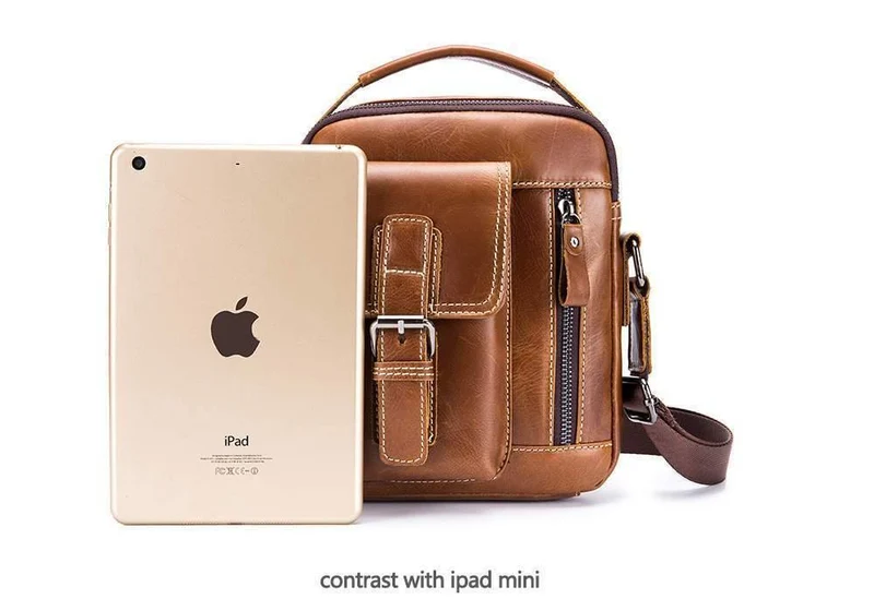 Marke Echtes Leder Umhängetasche Männer Messenger Bags Kleine Casual Flap Zipper Design Männliche CrossBody-Tasche